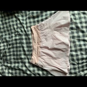 pink and white thin striped skirt from lululemon